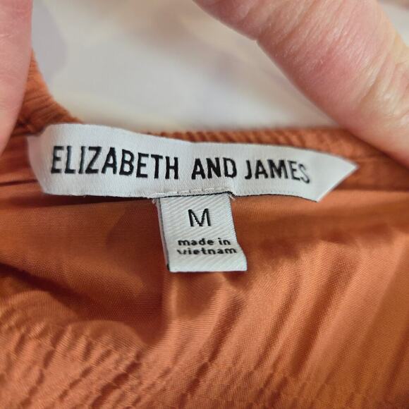 Elizabeth and James Off The Shoulder Boho Oversize Rust Orange Blouse Size M - Picture 8 of 9